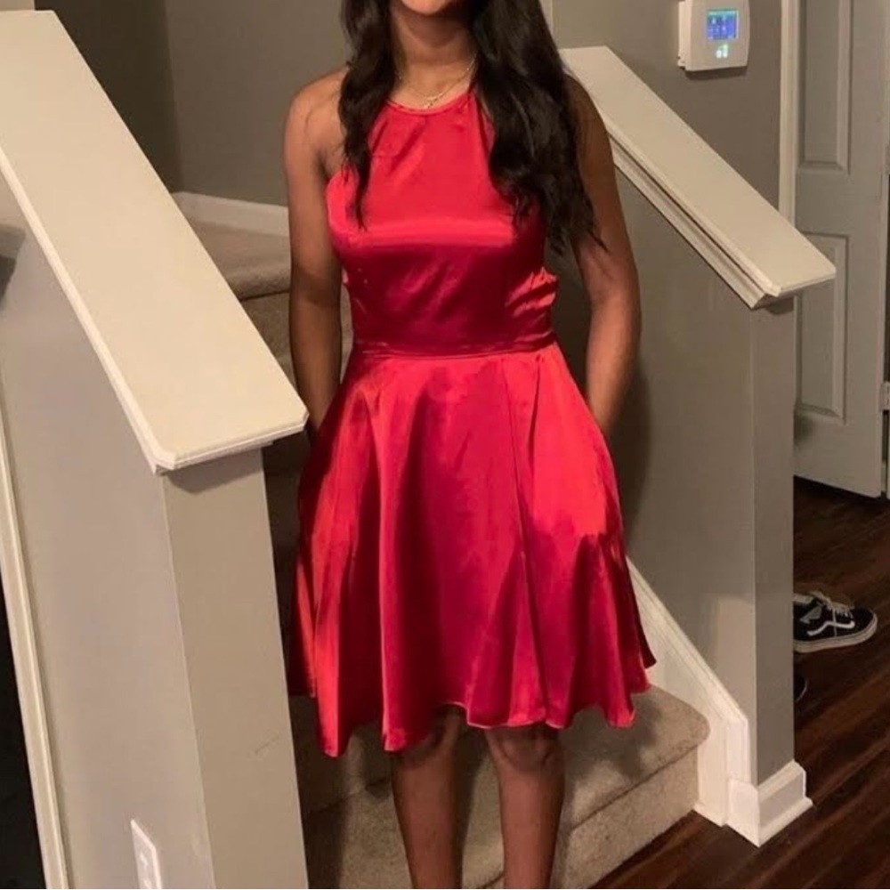 Beautiful red satin dress worn only once